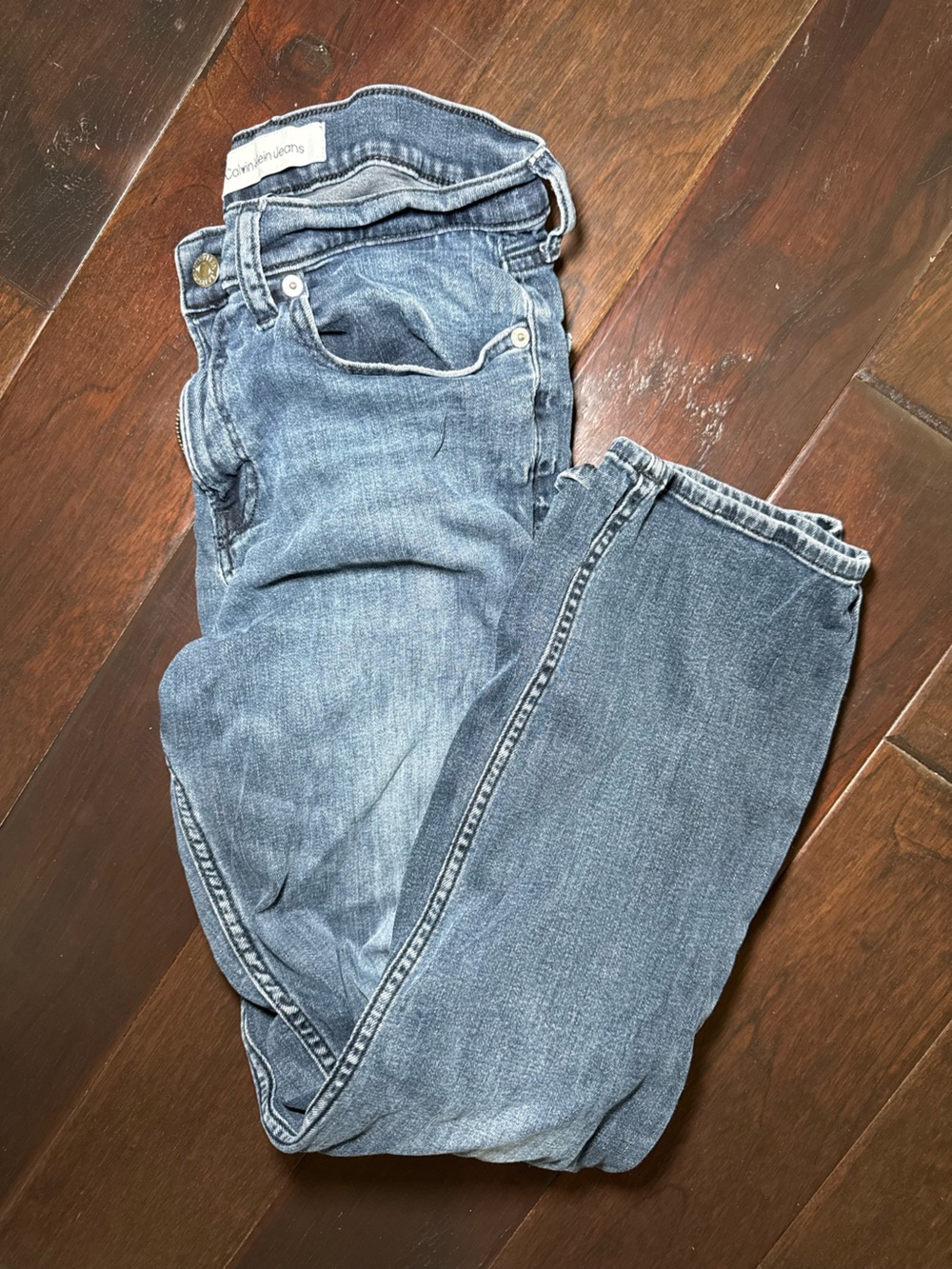 Calvin Klein Men's Washed Blue Relaxed Jeans